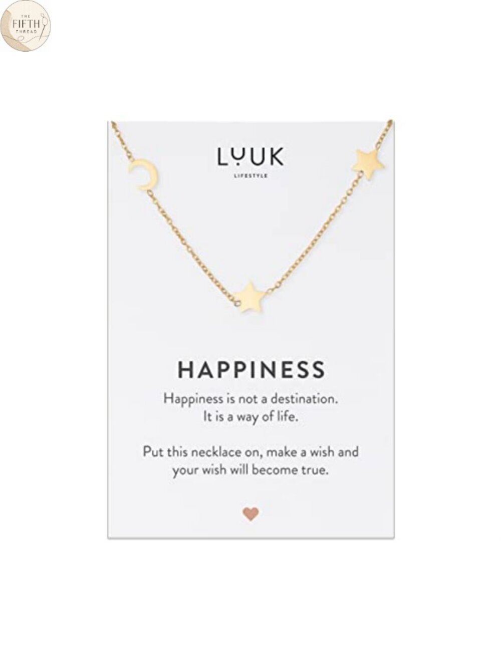 LUUK LIFESTYLE Stainless Steel Moon Stars Pendant Necklace Adjustable Chain